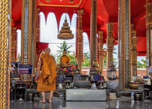 Buddhist monk at temple in Thailand